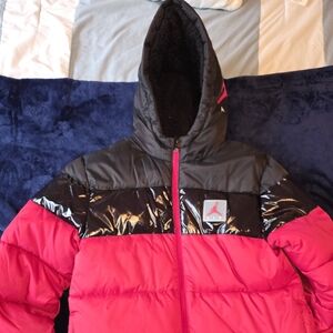 Jordan Brand Kids Red and Black Puffer Jacket